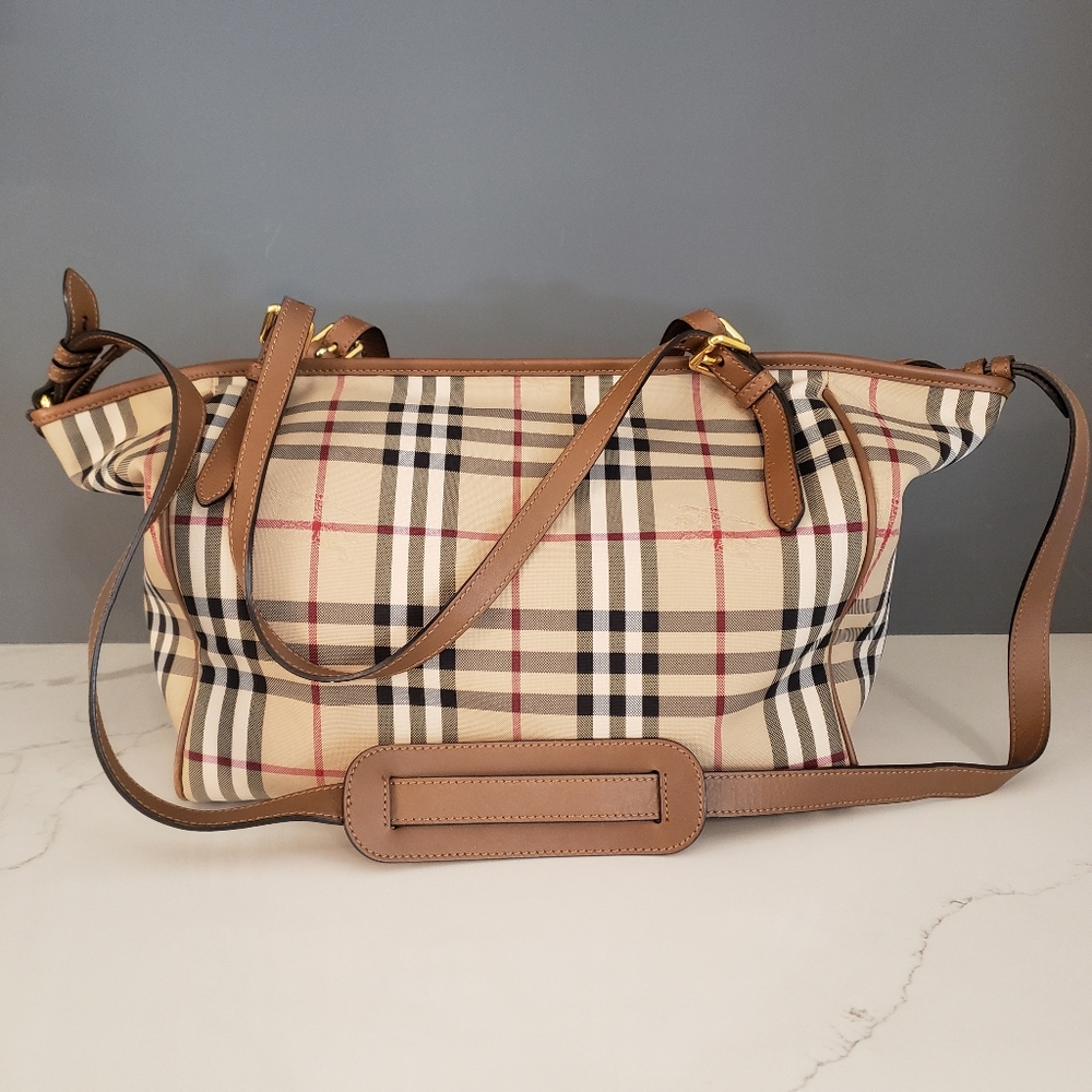 Burberry Tote Tan Diaper Bag AUTHENTIC.